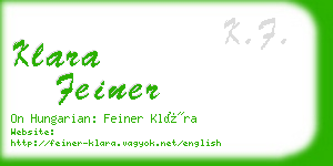 klara feiner business card